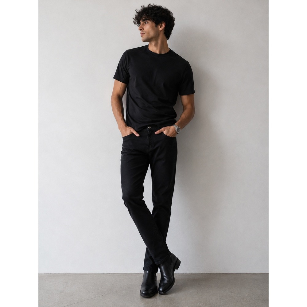 Perry Ellis Mens Slim Fit Pants 33x32 Black Stretch Casual Office Classic